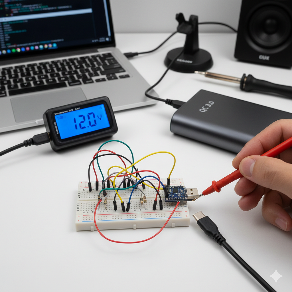 QC 3.0 보조배터리 전압 트리거 만들기 (5V~12V 가변 전원)