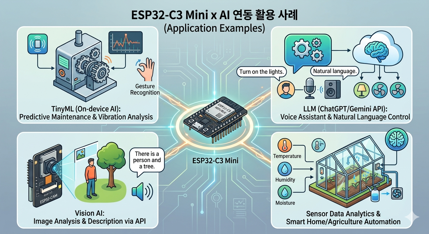 esp32-c3 mini 를 ai 와 연동해서 할 수 있는 것