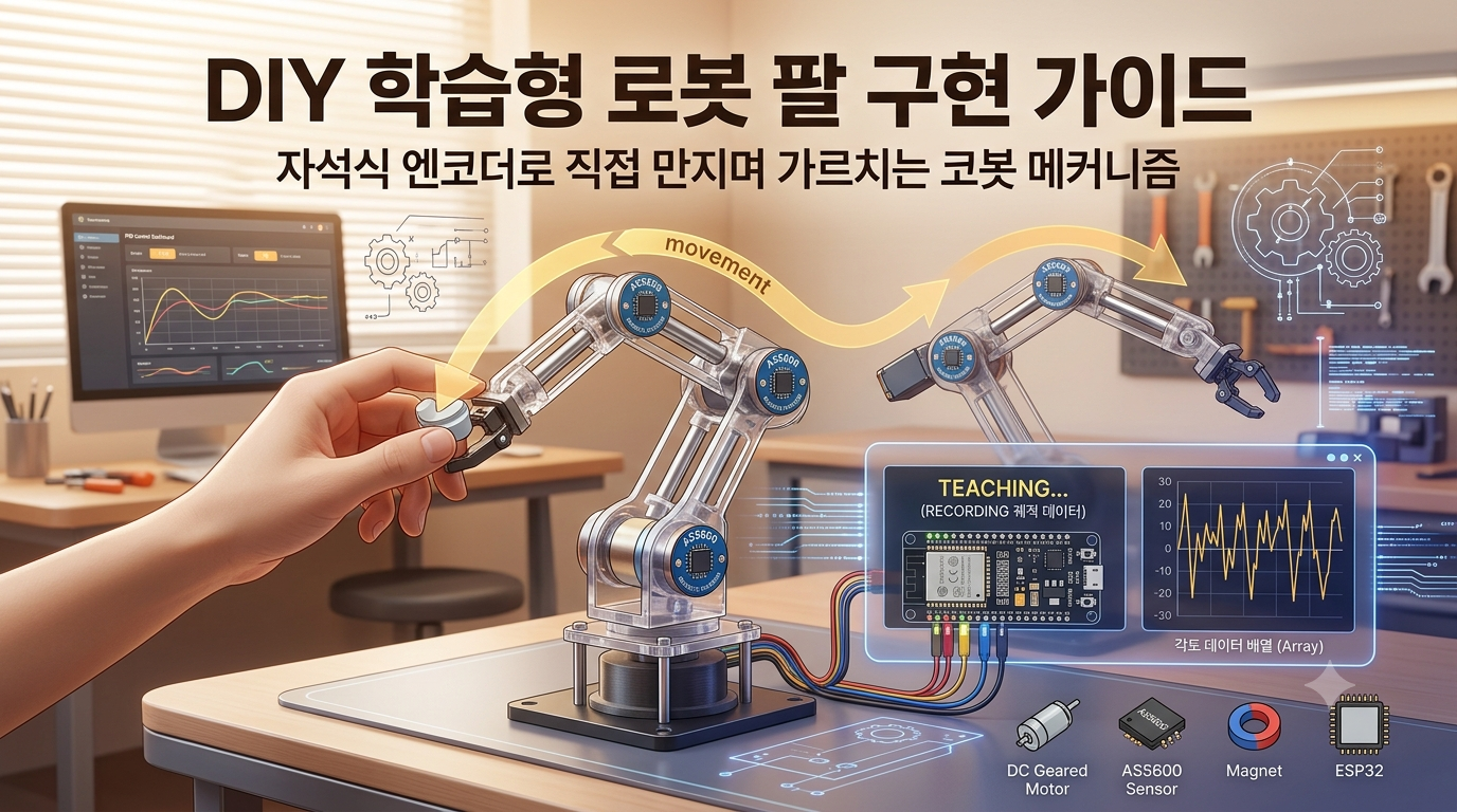 [DIY 로봇 공학] 직접 만지며 가르치는 ‘학습형 로봇 팔(Direct Teaching)’ 구현 가이드: 왜 자석식 엔코더일까?