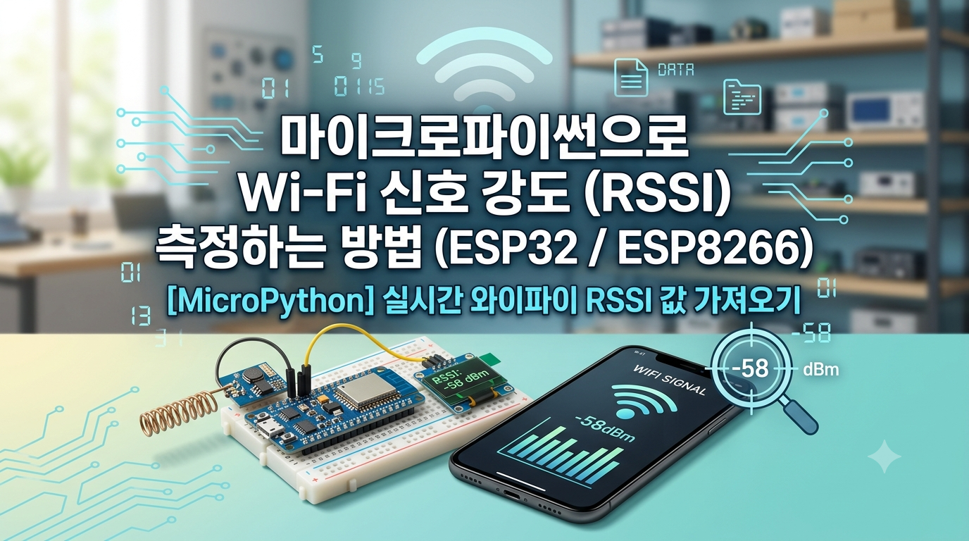 마이크로파이썬으로 Wi-Fi 신호 강도(RSSI) 측정하는 방법 (ESP32 / ESP8266)