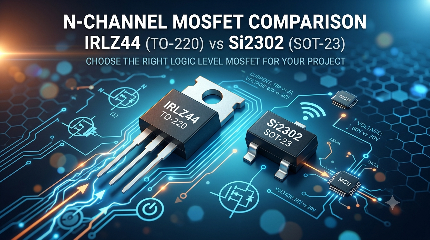 [Embedded/하드웨어] 유용한 N-Channel MOSFET 두개 부품 비교: IRLZ44 vs Si2302 (스펙, 패키지 및 용도)